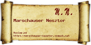 Marschauser Nesztor névjegykártya